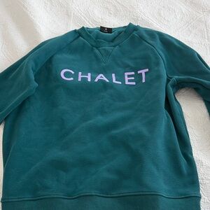 Birdz Teal Crew Neck Sweater with Purple Lettering